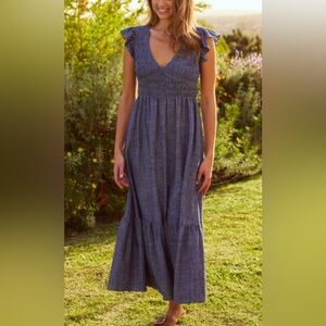 Skies are Blue Ciela Tier Hem Maxi Dress Blue Medium NWT STITCH FIX